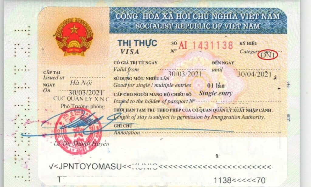 Document needed to apply for Vietnam business visa