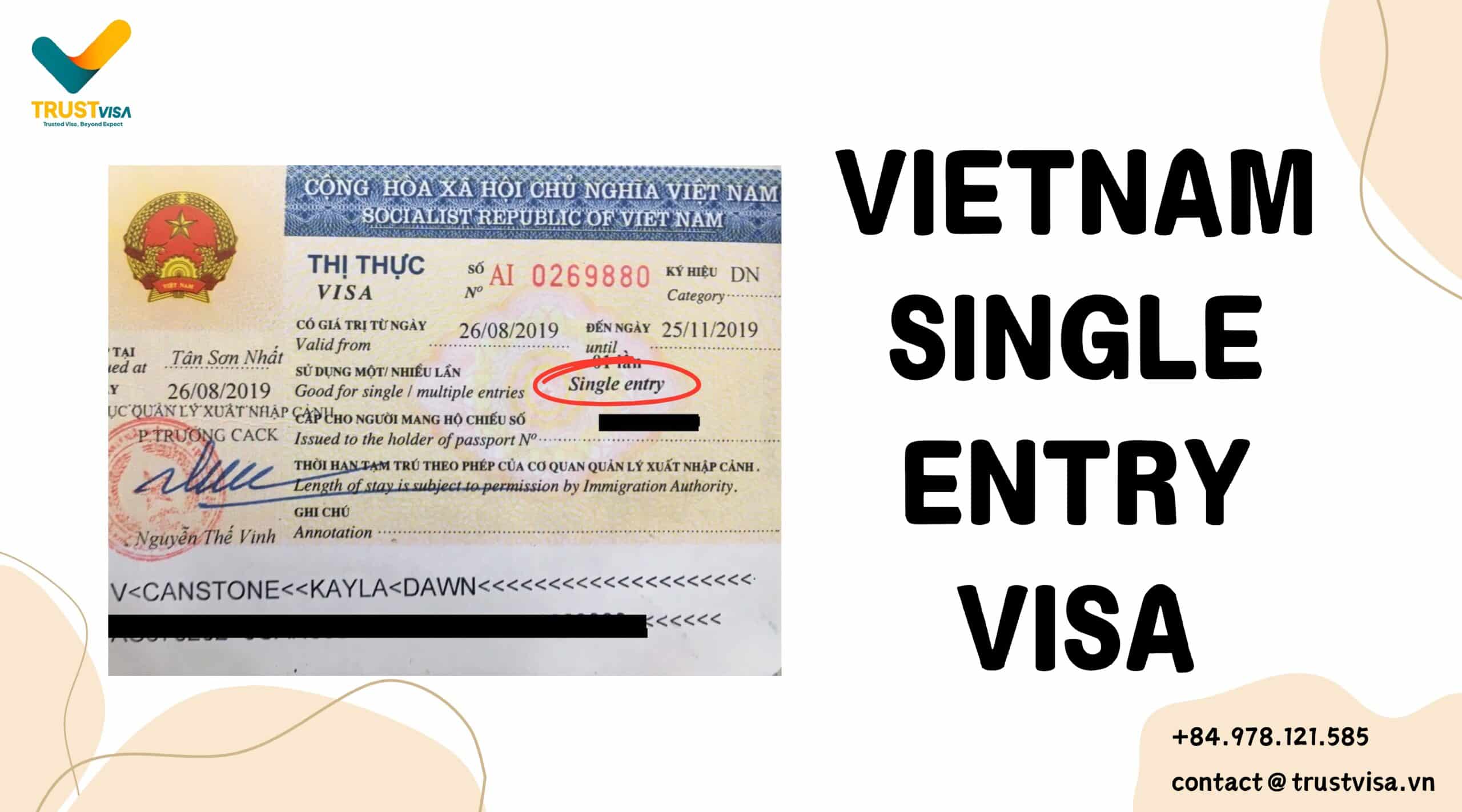 Vietnam single entry visa