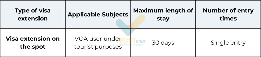 Vietnam visa VOA extention
